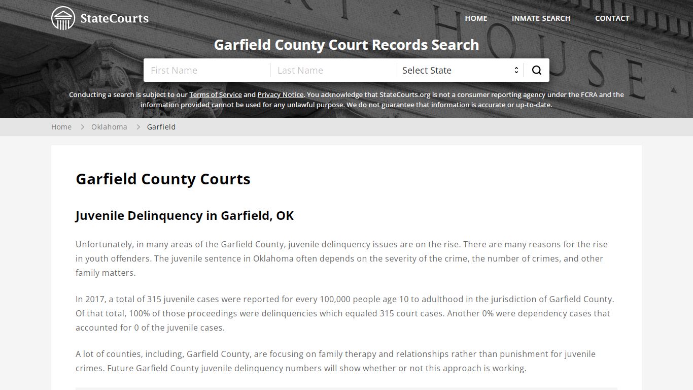 Garfield County, OK Courts - Records & Cases - StateCourts